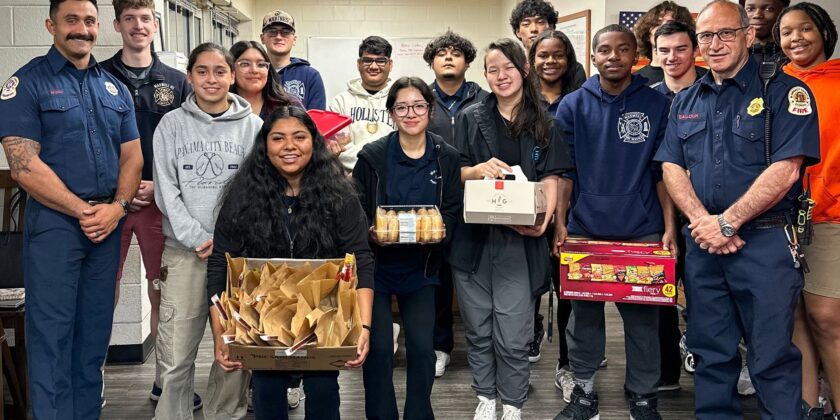 Maxwell High School collected and donated several meal to Fire Station 20