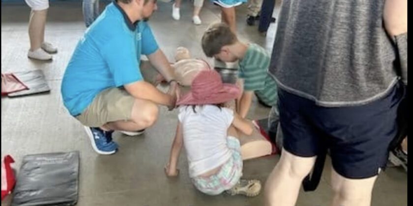 Hands only CPR at the Gwinnett Stripers Game