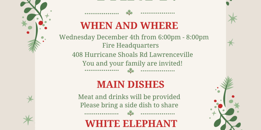 Anual Holiday Party – 4th Dec