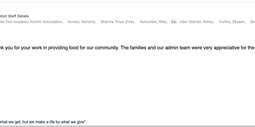 Appreciation – GCFAAA For FoodDsitribution – Rockbridge Elementary School
