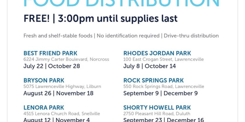Gwinnett County Food Distribution Events Schedule