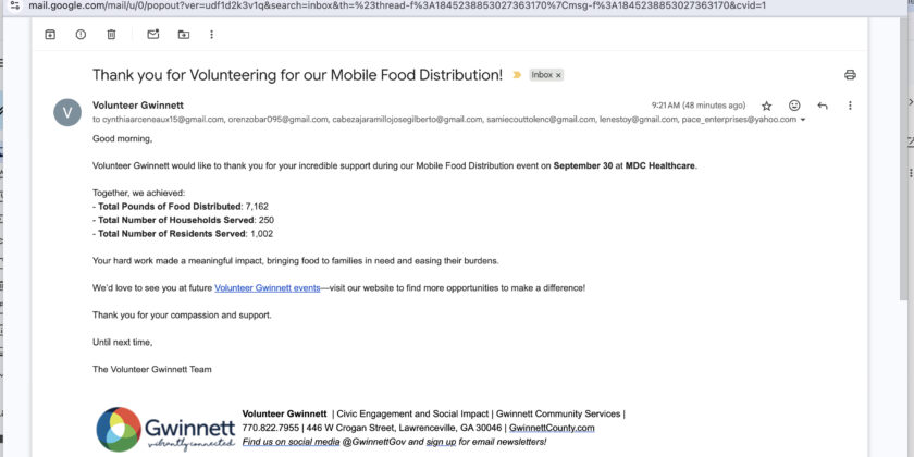 Appreciation – Mobile Food Distribution – 30-Sep-2025