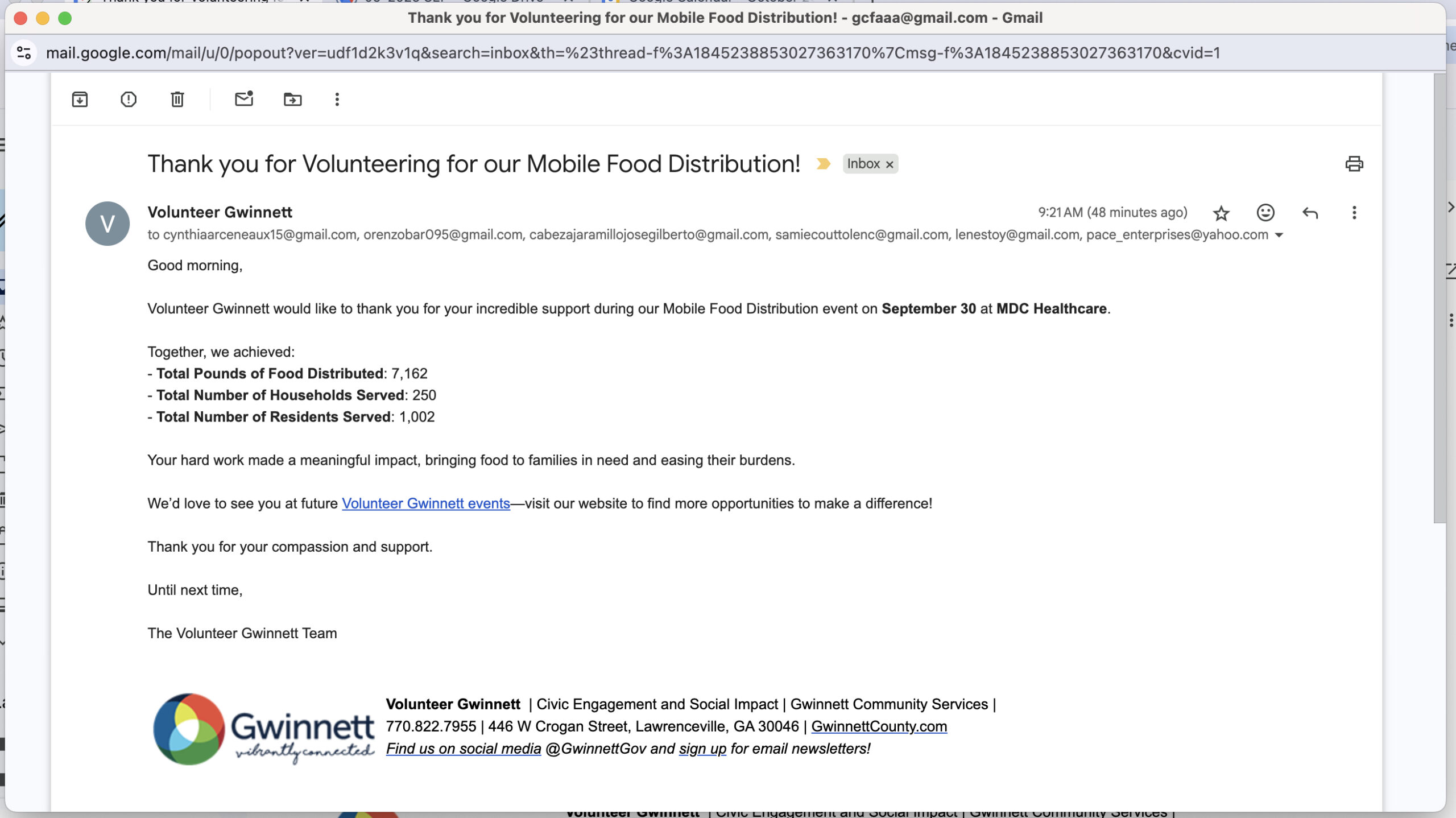 Appreciation – Mobile Food Distribution – 30-Sep-2025