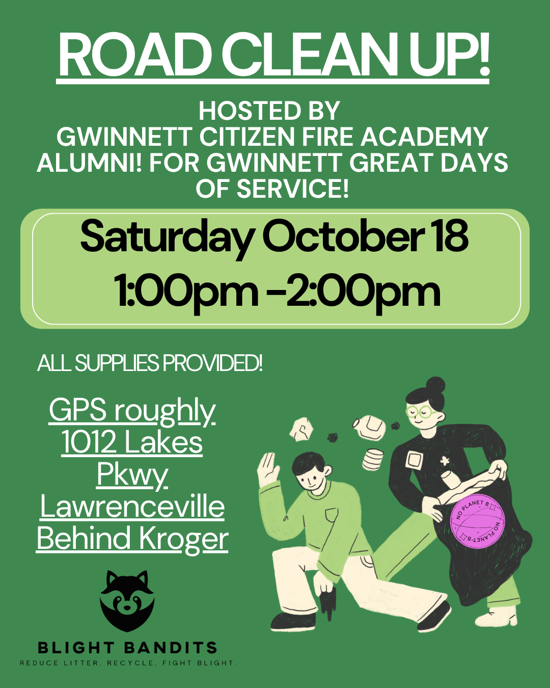 Road CleaUp – GDOS –  Blight Bandits & GCFAAA