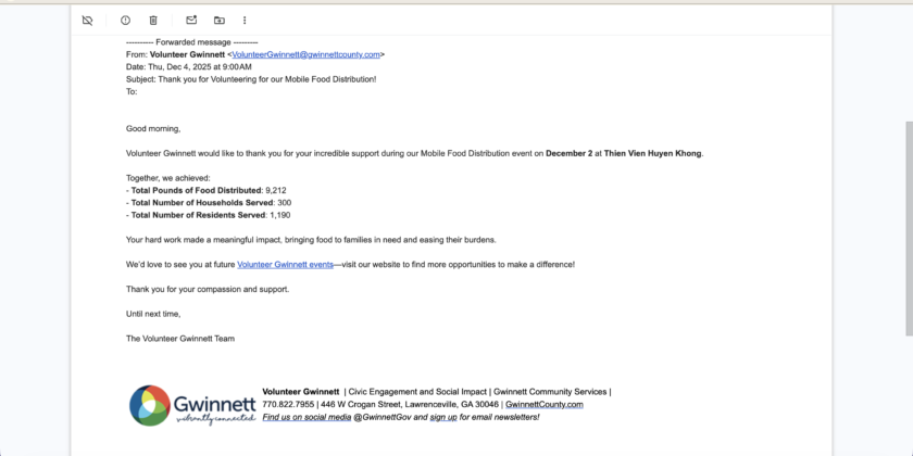 Appreciation – Mobile Food Distribution – 02-Dec-2025