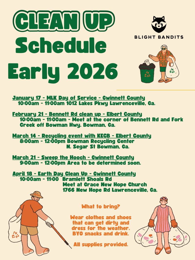 Blight Bandits – CleanUP Schedule